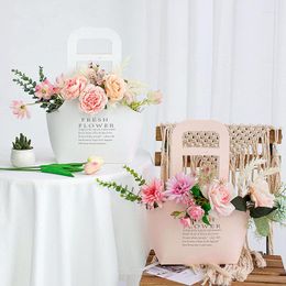 Gift Wrap Flowers Bouquet Packaging Handbag Folding Portable Flower Bags Waterproof Arrangement Tote Gifts Supplies