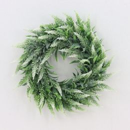 Decorative Flowers Round Lavender Wreath Farmhouse Front Door Garland Wall Decor