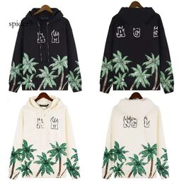 Designer hoodies palmangels hoodies Flame Letter Tree Hooded Gradient Painted Veet Long Sleeve Sweater