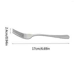 Forks Dinner Tine For Fruit Stainless Cutlery Table Four Fork Steel Restaurant Set Salad Handle Kitchen 6pcs Dessert Long