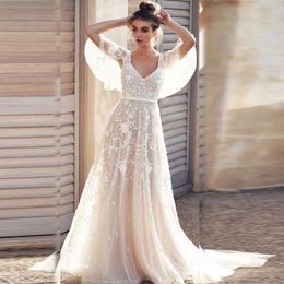 Wedding Dress Boho Weeding Weddingdress 2023 Bohemian Black Beaded Beach Ball Gown Dresses A Line Arabic