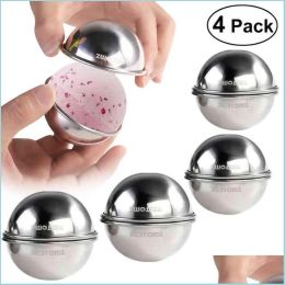 Bath Accessory Set Bestomz 8Pcs Stainless Steel Bath Bomb Mould Diy Make Lush Bombs 6 5Cm/ 7Cm For Crafting