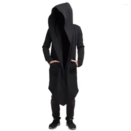 Men's Trench Coats Hooded Cardigan Stylish Autumn Winter Windbreaker Hoodie Coat With Cold-proof Long Sleeve Design For Fashionable