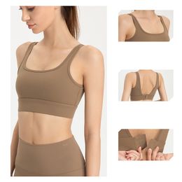 Al Women Sports Bras Tops Cew Neck Fintness Tank Vest Skinfriendly Workout Gym Breathble Quick Dry Top Female YW154