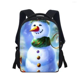 School Bags Creative Snowman Cartoon Print For Boys Girls Backpacks Kids Child Bookbag Bag Laptop Rucksack Gift