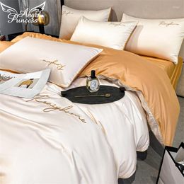 Bedding Sets Luxury Long Staple Cotton Set 3Piece Egyptian Duvet Cover With 2Pillowcases Solid Embroidered Style