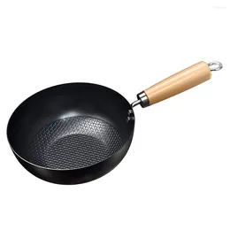 Pans Wok Kitchen Cookware Saute Pan With Handle For Gas Stove Accessories Camping Stir-fry Mini