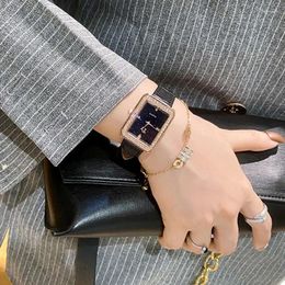 Wristwatches 2023 Fashion Women Watches With Rhinestone Quartz Rectangle Watch Elegant Ladies For Gift