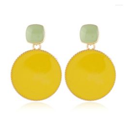 Stud Earrings Fashion Circle Round Enamel For Women Girls Trendy Boucle D'oreille Gifts