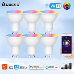 Smart Home Control Tuya Wifi GU10 Light Bulb 5W RGBCCT LED Spotlight Dimmable Lamps Ampoule Lampada Voice Work With Alexa Google 231123