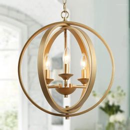 Chandeliers Gold Orb Chandelier Modern Globe 3 Light Fixture For Dining & Living Room Bedroom Foyer And Kitchen