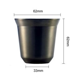 Mugs Stainless Steel Double Wall Cute Cup Coffee Mug 80ml Espresso Insulation Nespresso Pixie Coffee Capsule Shape Thermo Coffee Mugs 231124