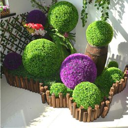 Decorative Flowers Green Grass Ball Artificial Plastic Plant Ornament Party Decoration Garden Decor Wedding