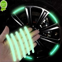 Car Reflective Strips Stickers Car Motorcycle Wheel Hub Decor Sticker Decals Safety Driving Warning Decal Auto Accessories 20Pcs