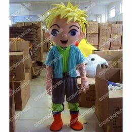 2024 Adult Size Cute BOY Mascot Costumes Halloween Cartoon Character Outfit Suit Xmas Outdoor Party Festival Dress Promotional Advertising Clothings