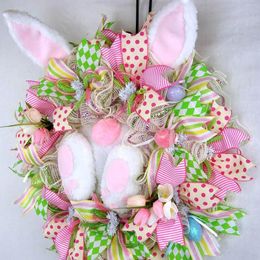 Decorative Flowers 2023 Easter S Door Oranments Wall Decorations Party Eggs Happy Decor For Home