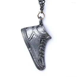 Pendant Necklaces 2023 Vintage Fashion Black Color Shoes Necklace For Women Punk Sneaker Charm Men Jewelry Running Gift