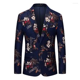 Men's Suits Animal Floral 3D Printed Blazers For Men Gentleman Single Button Autumn Quality Soft Comfortable Slim Fit Casual Terno Masculino