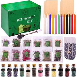 Vanilla Candle Set Witch Toolkit Dried Herbs Prayer Candle Crystal Stone Lovely DIY Witchcraft Supplies Decorate The Living Room H281D