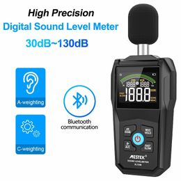 Noise Meters Digital Sound Level Meter 30~130dB A/C Weighting Fast/Slow Adjustable Noise Meter Decibel Detector with Bluetooth Communication 231123