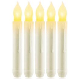 Led 12 Pcs Flameless Taper Candles Battery Operated Fake Taper Candles Flickering Window Candle Lights H0909254f