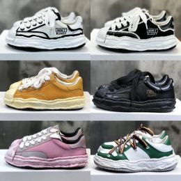 10a designer Maison mihara yasuhiro miharas mmy sapatos mmy homens mulheres lúpt top sola telas sapatos de couro triplo preto branco original tênis tênis de tênis