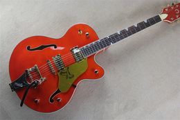 Red Falcon Jazz Electric Guitar G 6120 Mplae Semi Hollow Body Rosewood Fingerboard Golden Hardware Double F Holes Bigs Tremolo Bridge Can be Customised