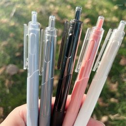 16pcs Simple Press Gel Pen 0.5mm Black Smooth Quick-drying School Students Daily Writing Test Prizes Office Stationery Gifts