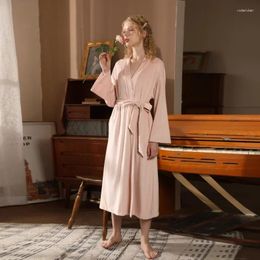 Women's Sleepwear Bathrobe Velour Two Piece Sets Nightwear Warm Velvet Nightgown Robe Women Autumn Winter Pink Bowknot Night Dress