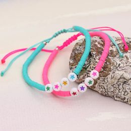 Strand Women's Bracelet Bohemian Handmade Jewelry Colorful Clay Beaded Star Charms Bracelets Adjustable Cute Accessories Gift