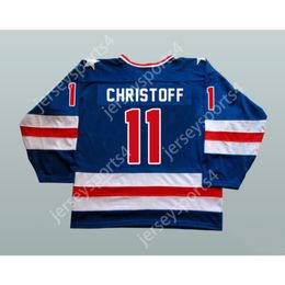 Custom STEVE CHRISTOFF 1980 MIRACLE ON ICE TEAM USA 11 HOCKEY JERSEY NEW Top Ed S-M-L-XL-XXL-3XL-4XL-5XL-6XL