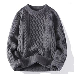 Men's Sweaters Autumn And Winter Classic Fried Dough Twists Vintage Solid Knitted Pullover Loose Harajuku Sweater