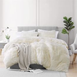 Bedding sets Shaggy Faux Fur Duvet Cover Set Warm Velveteen Bedroom Long Mink Hair Linen Queen Fleece Comforter Sets Luxury 230422