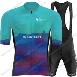 Racing Sets 2023 Cycling Jersey Team Wibatech Set Men Clothing Summer Road Bike Shirt Suit Bicycle Bib Shorts MTB Sportswear