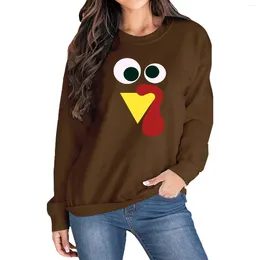 Women's Hoodies Ladies Thanksgiving Turkey Christmas Print Long Sleeve Casual Sweater Women Plane Sweatshirts Hoodie Medium