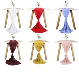 Chiffon Luxury Solid Colorful Table Runner Boho Wedding Party Bridal Shower Birthday Home Christmas Decoration5851078