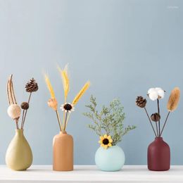 Vases High Quality Ceramic Small Vase Creative Simple Nordic Style Dried Flower Home Ornaments Living Room Bedroom Decorate