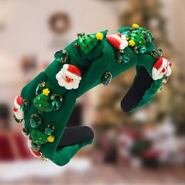 Hair Accessories Women's Christmas Tree Old Man Snowman Head Decoration Diamond Headband Women's Year Hair Accessories Yoga Sports Headbands 231124