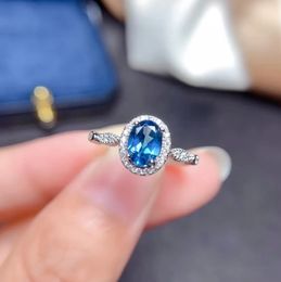 Grade Natural London Blue Topaz Ring for Daily Wear Sterling Silver Topaz Jewelry