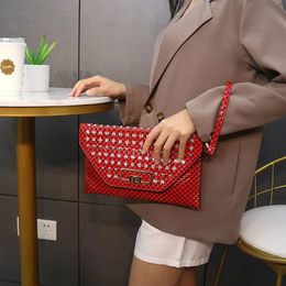 Bags Party Diamonds Ladies Evening PU Leather Female Shoulder Bags Small Envelope Clutch Purse Wrist Bag Women Clutches