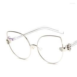 Vintage Metal Round gold frame glasses womens with Pearl Accents for Men and Women - Silver and Gold Fashion Eyewear