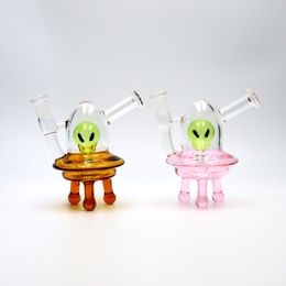 5inch Glass Bong Water Pipe Dab Rig with Alien Perc High Quality Borosilicate Glass pipe