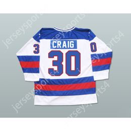 Custom JIM CRAIG 1980 MIRACLE ON ICE TEAM USA 30 HOCKEY JERSEY NEW Top Ed S-M-L-XL-XXL-3XL-4XL-5XL-6XL