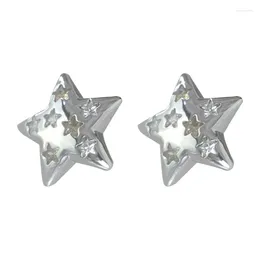 Backs Earrings R2LE Pentagram Earring For Non Pierced Ear Fashion Colour Women Girl Teen Dainty Jewellery Gift