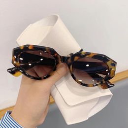 Sunglasses KAMMPT Small Cat Eye Polygon Sunglass Woman Man 2023 Fashion Vintage Design Shades Trendy Travelling UV400 Eyewear