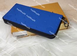 Mens designer wallet new Zippy vertical money clip M63095 Diamond dark blue Dimensions: 10.0 x 20.0 x 2.0 cm