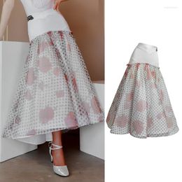 Stage Wear Polka Dot Ballroom Dance Skirt Competition Clothes Women Prom Standard Waltz Performance Costume Practise VDB3968