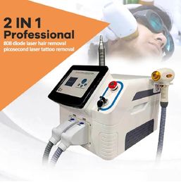 2 in 1 Picosecond Laser diode laser 755nm 808nm 1064nm Hair removal picolaser ndyag tatoo removal machine