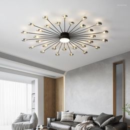 Pendant Lamps Nordic Brass LED Chandeliers Gold Black Parlour Dining Room Lamp Grey Glass G4 Bulb Indoor Lighting Fixtures