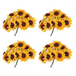 Fiori decorativi Pezzi Chic Mini Girasole di carta artificiale Fiore di alta qualità Casa Giardino Decorazione di nozze Ghirlande fai da te